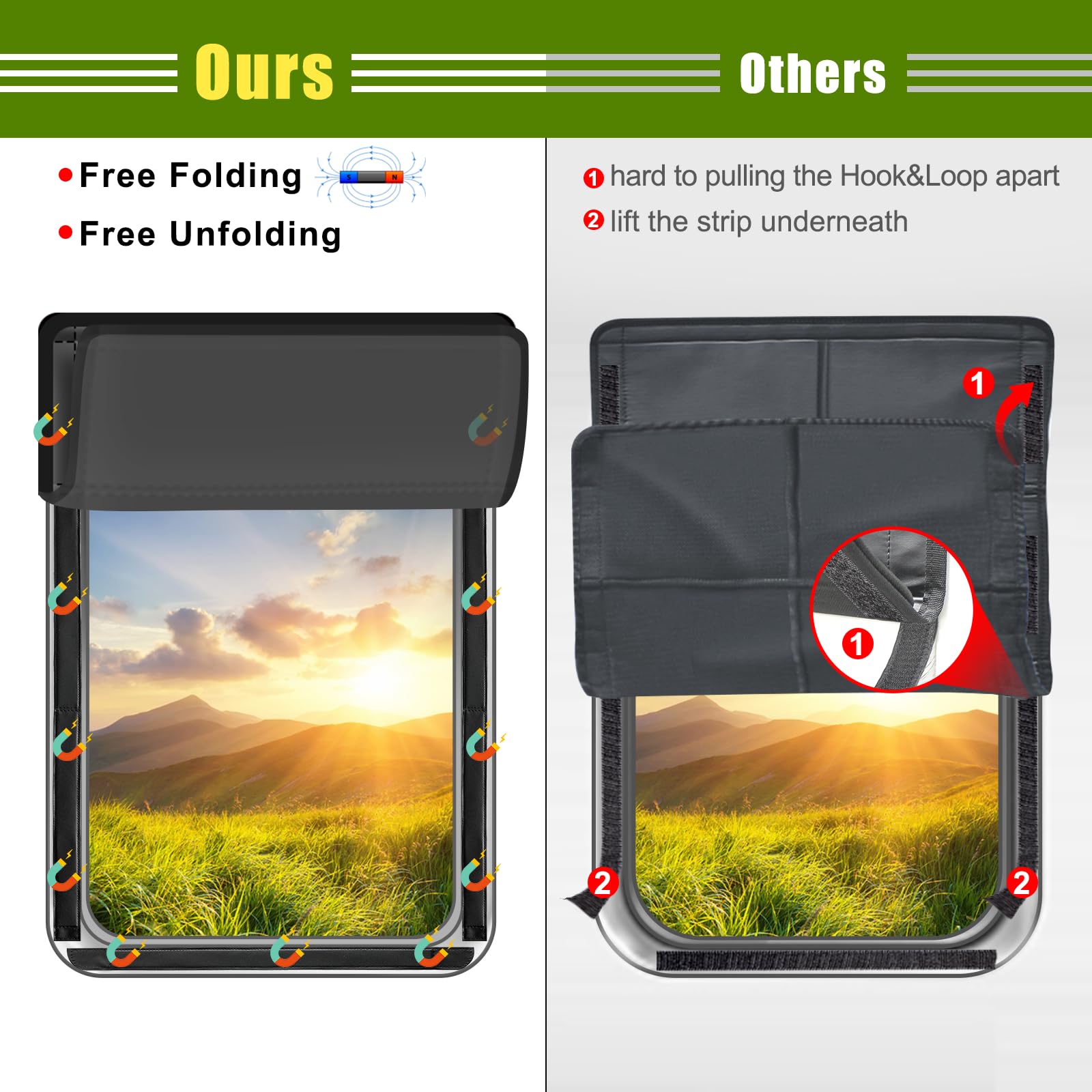 Torkrig Privacy Blackout RV Door Window Shade
