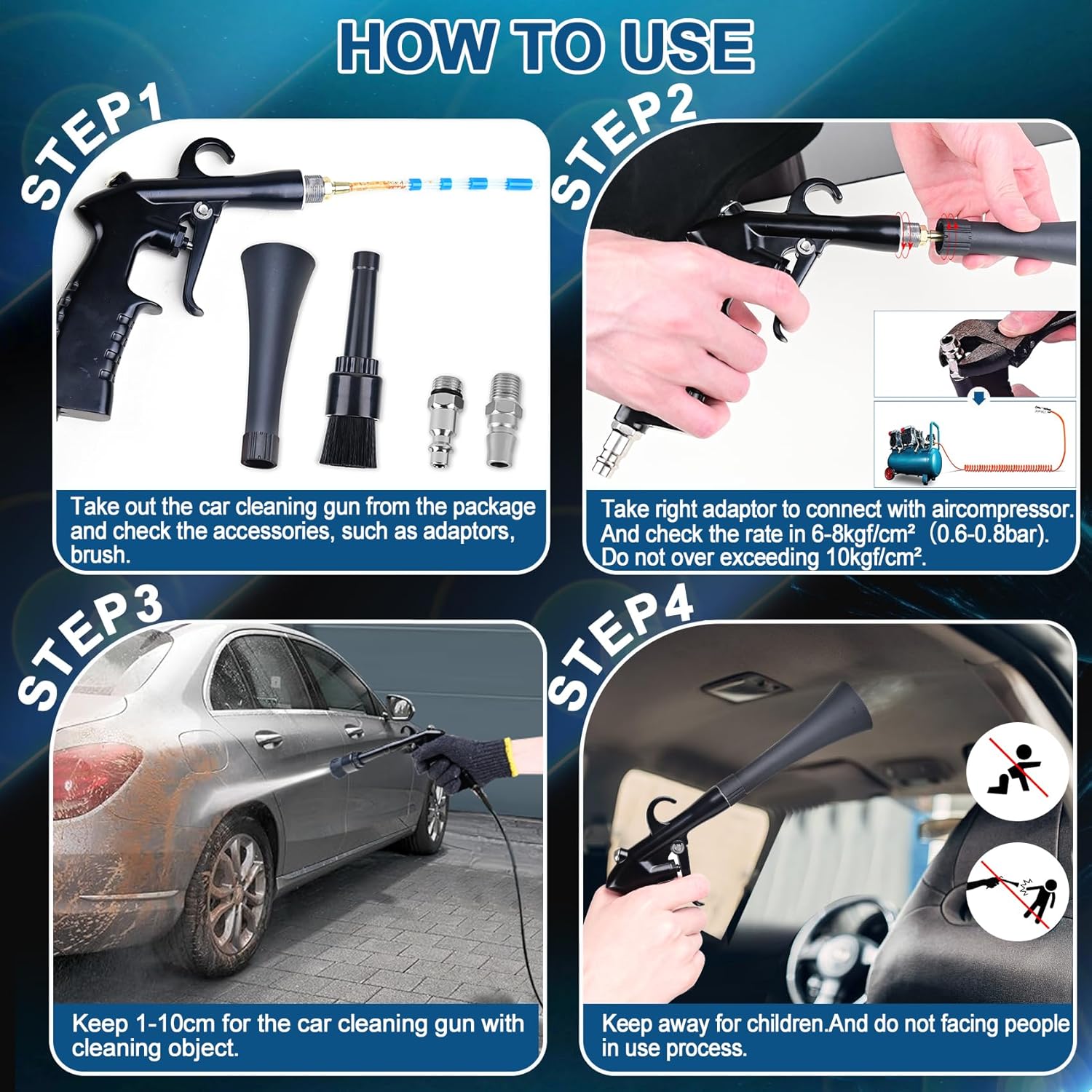 Torkrig High Pressure Car Detailing Air Blow Gun