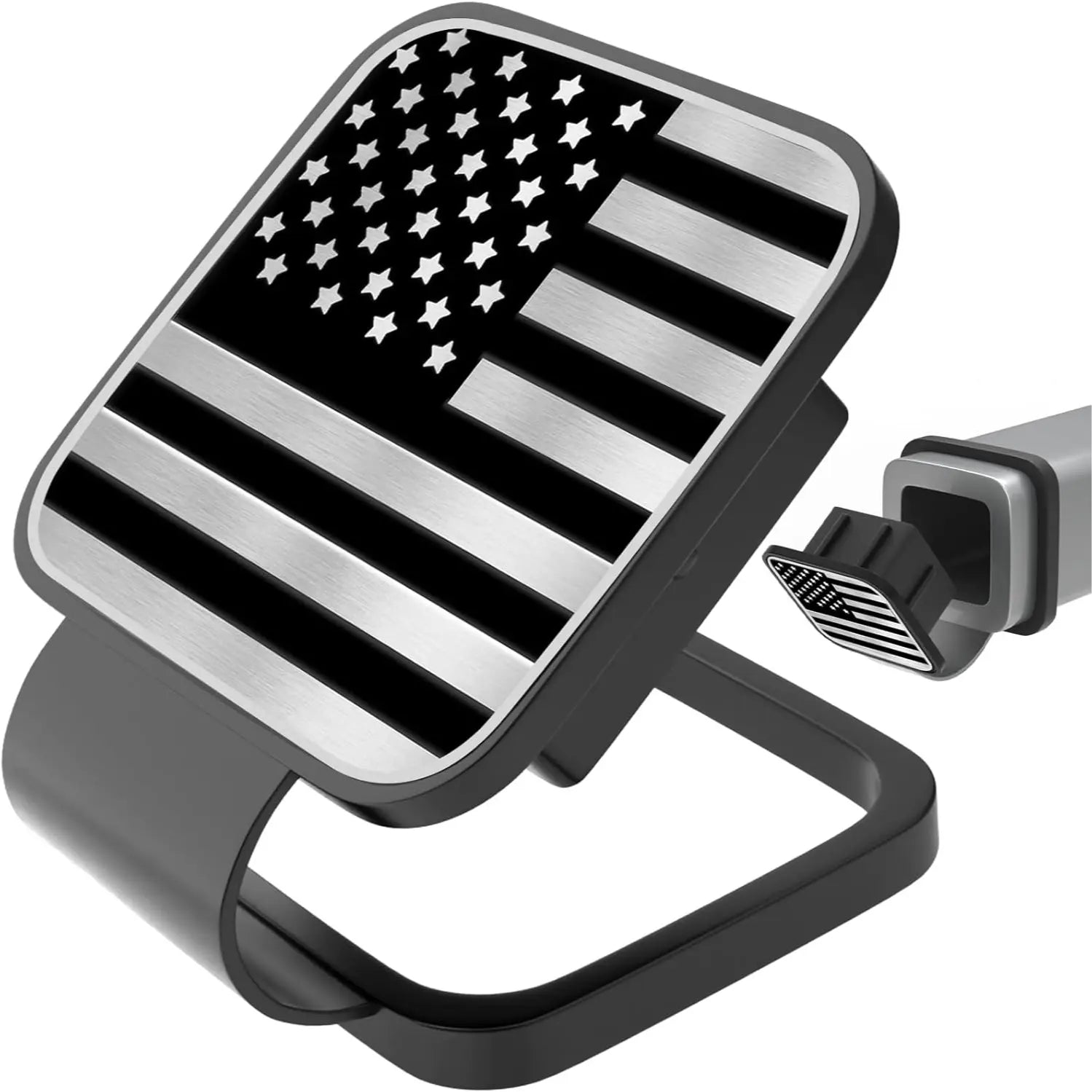 Torkrig™ American Flag Trailer Hitch Cover - Matte Black 2 Inch Plug