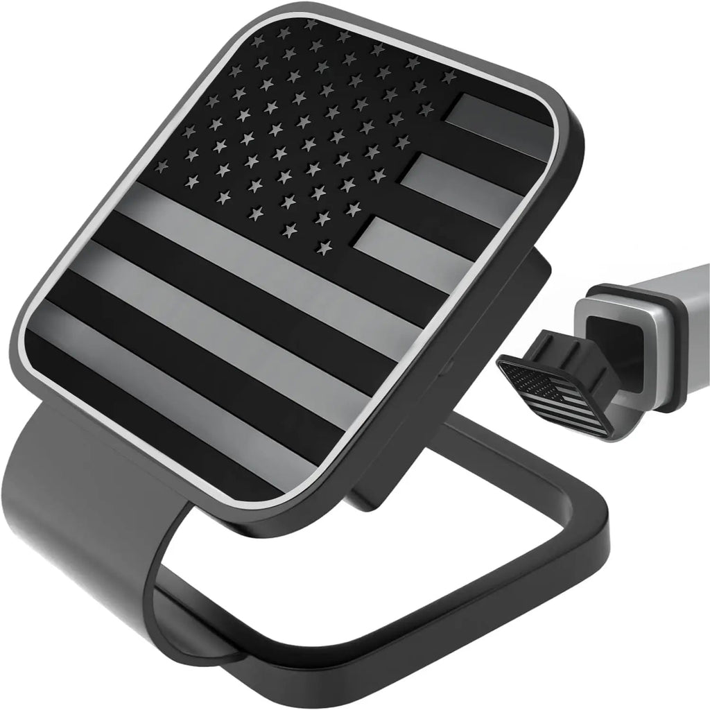 Torkrig™ American Flag Trailer Hitch Cover - Matte Black 2 Inch Plug