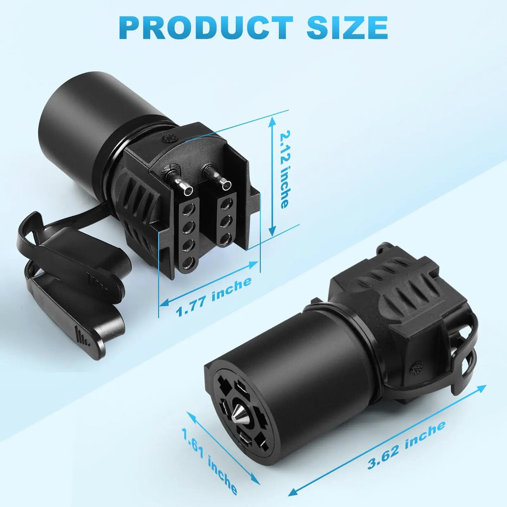 Torkrig™ 7 Pin to 4 Pin & 5 Pin RV Trailer Blade Plug Adapter (2-in-1)