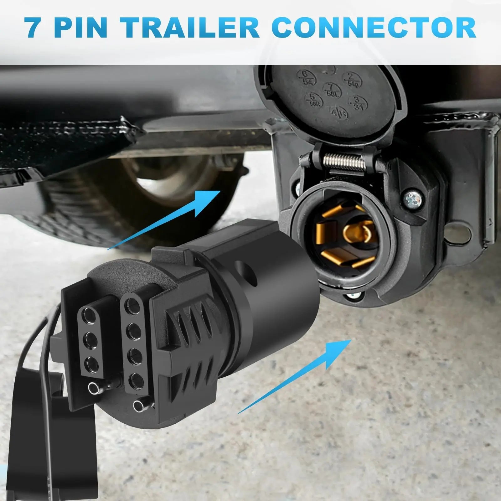Torkrig™ 7 Pin to 4 Pin & 5 Pin RV Trailer Blade Plug Adapter (2-in-1)