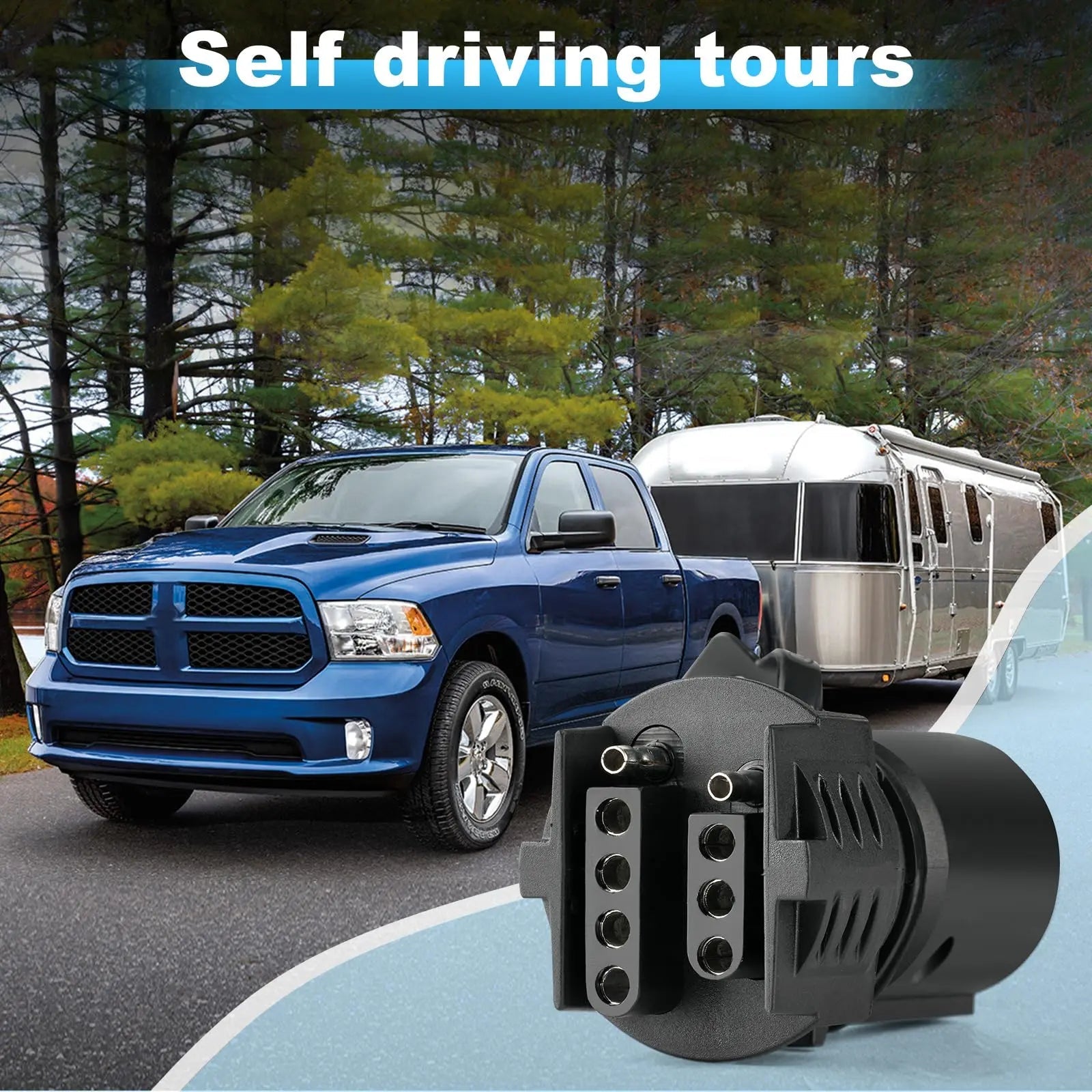 Torkrig™ 7 Pin to 4 Pin & 5 Pin RV Trailer Blade Plug Adapter (2-in-1)