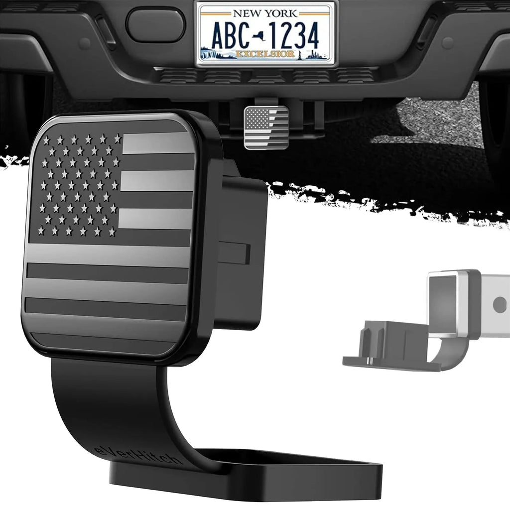 Torkrig™ American Flag Trailer Hitch Cover - Matte Black 2 Inch Plug
