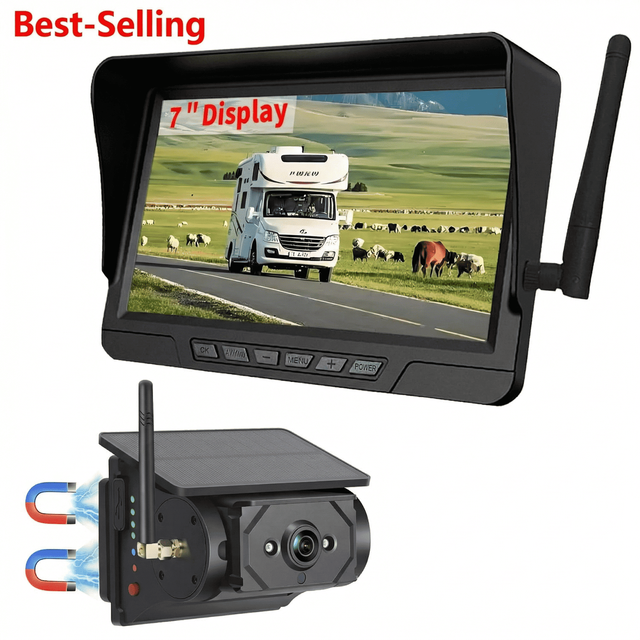 Torkrig™ Magnetic Solar Wireless Backup Camera System - 1080P HD