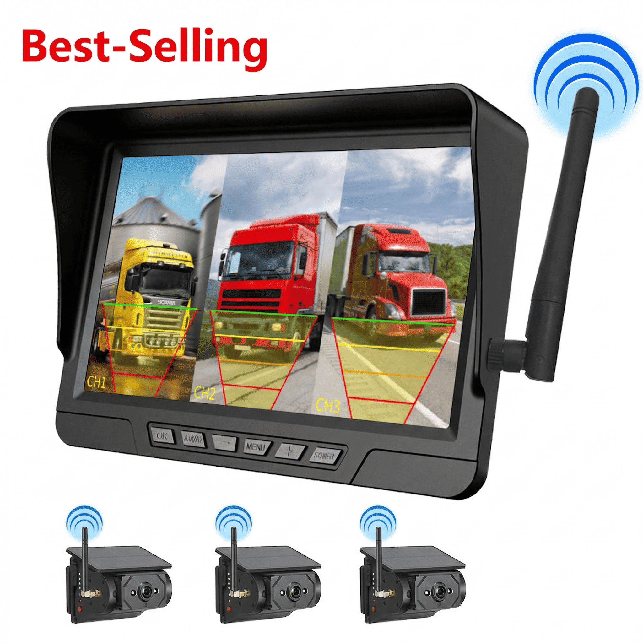 Torkrig™ Magnetic Solar Wireless Backup Camera System - 1080P HD