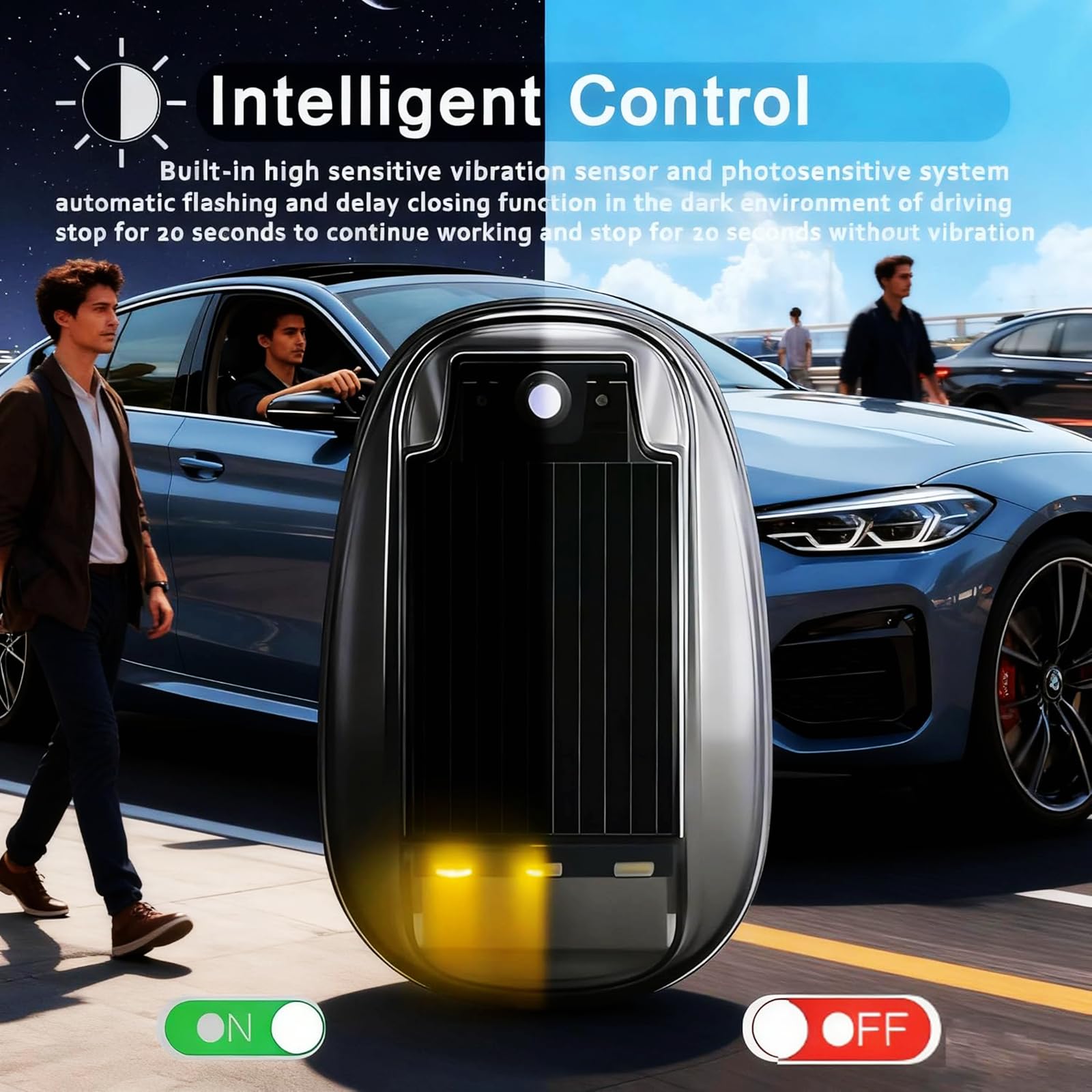 Torkrig Solar Car Roof Neon RGB Strobe Light