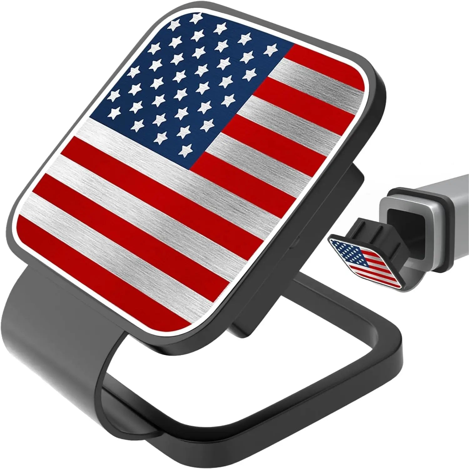 Torkrig™ American Flag Trailer Hitch Cover - Matte Black 2 Inch Plug