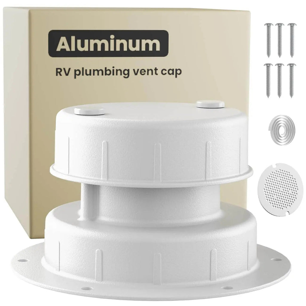 Torkrig™ Aluminum RV Roof Plumbing Vent Cap Kit with Mesh Screen