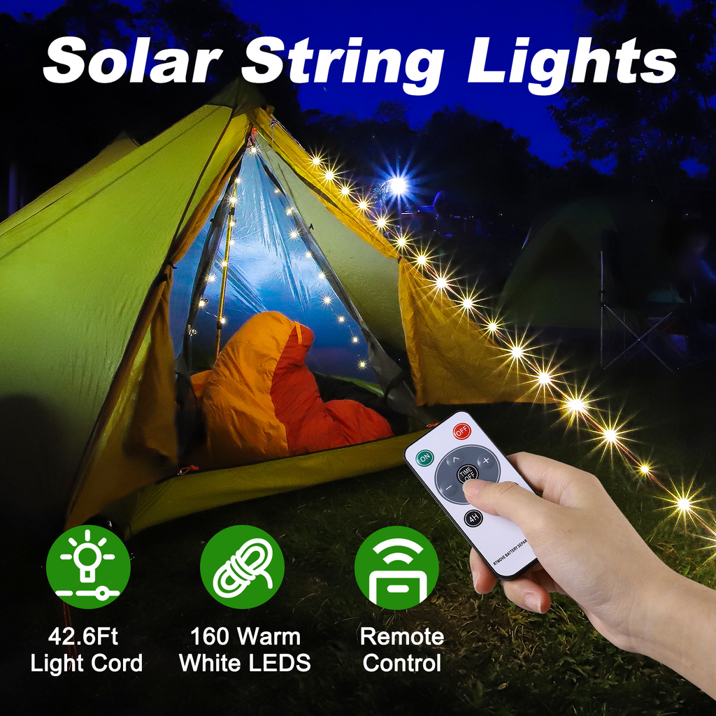 Torkrig Lighting 4 in 1 Solar Camping String Lights