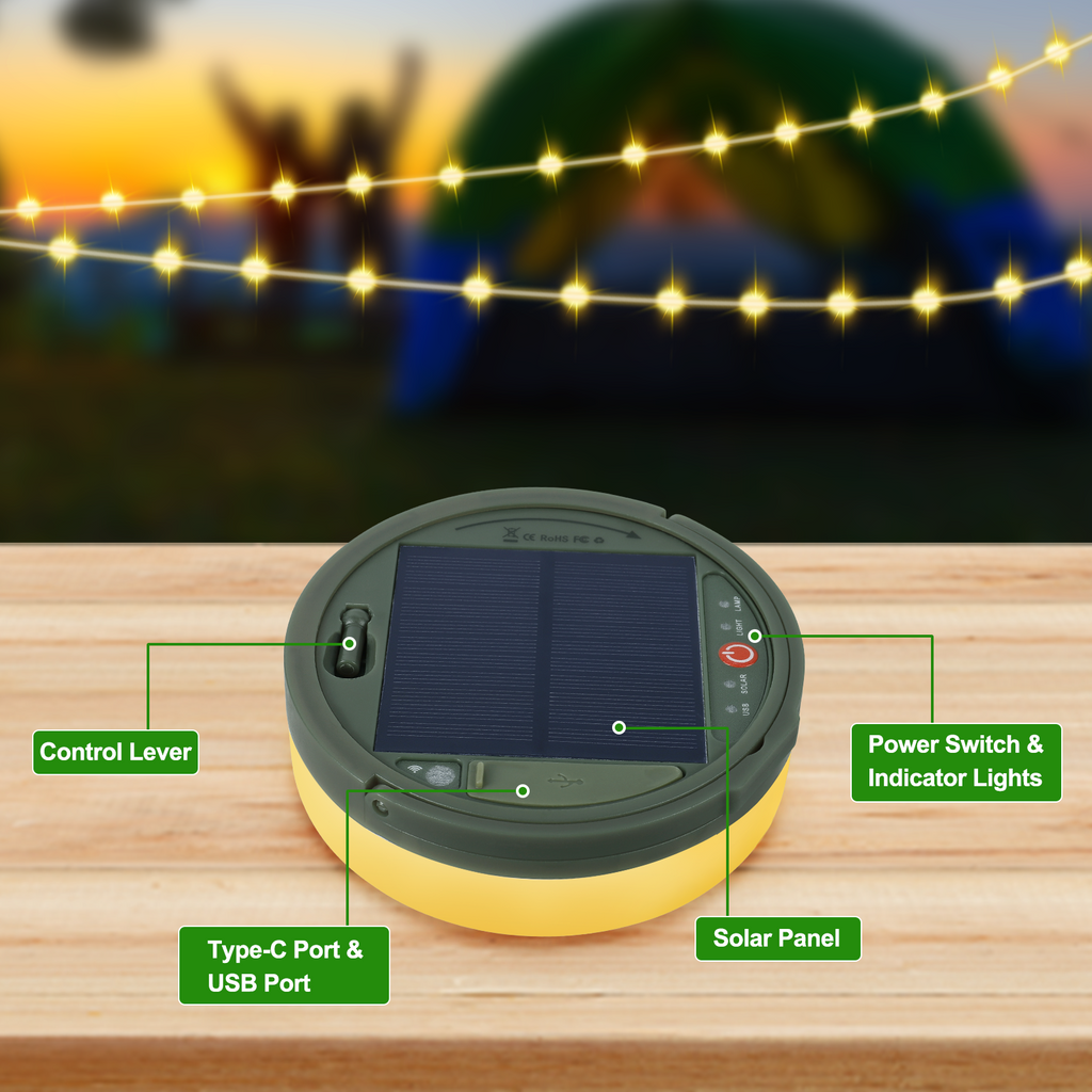 Torkrig Lighting 4 in 1 Solar Camping String Lights