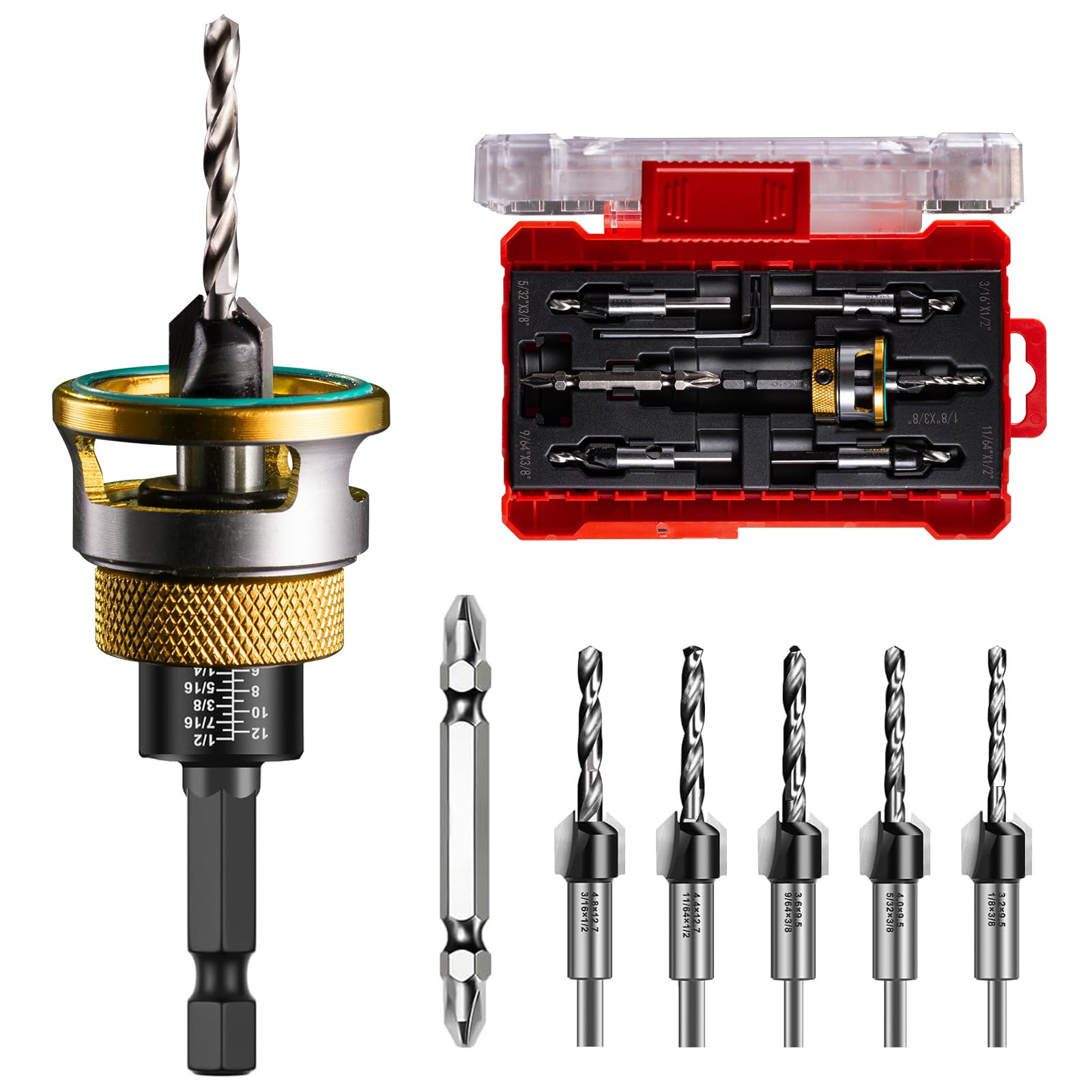 Torkrig Countersink Drill Bit Set for Wood Kit