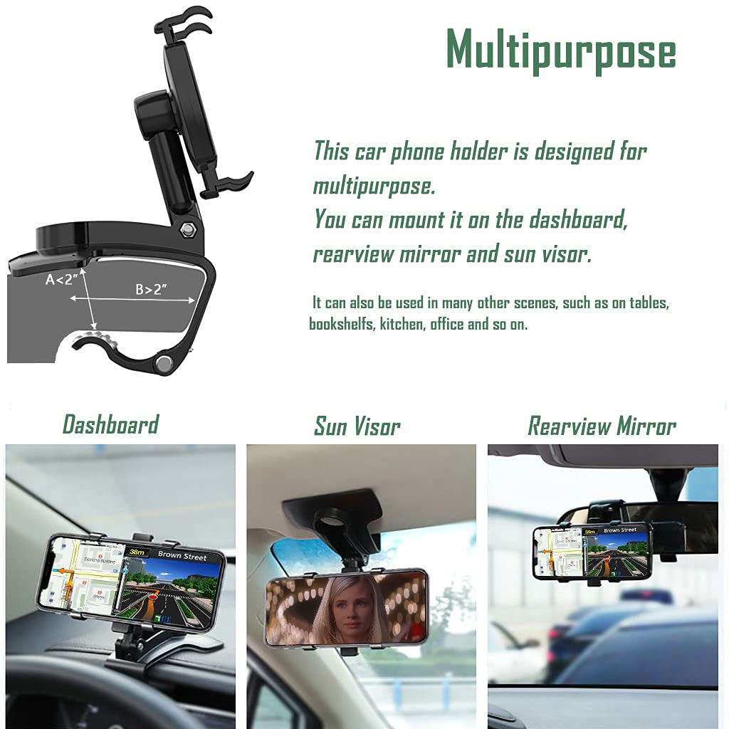 Torkrig Car Phone Holder with 360 Degree Rotation