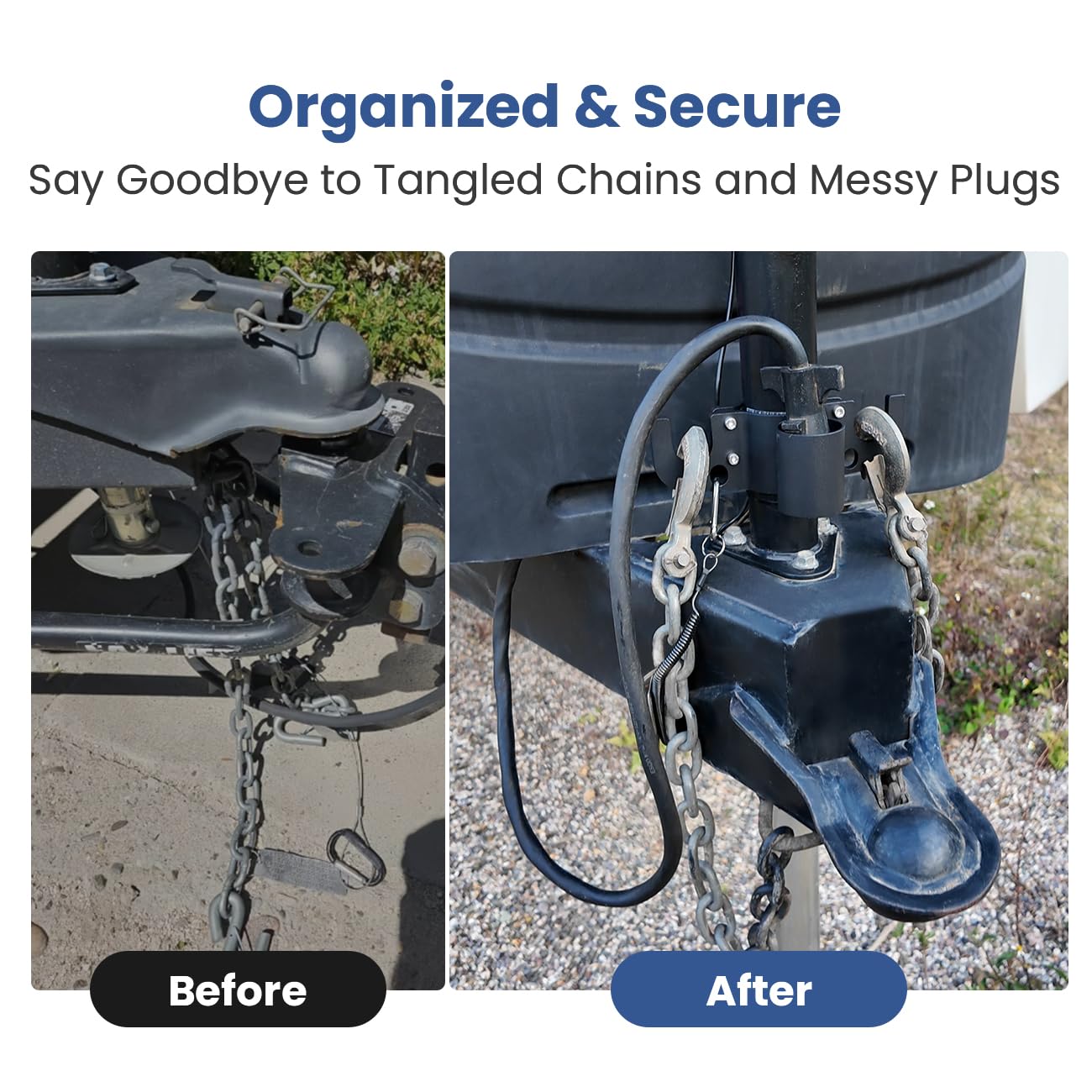 Torkrig Aluminum Trailer Towing Chain Organizer