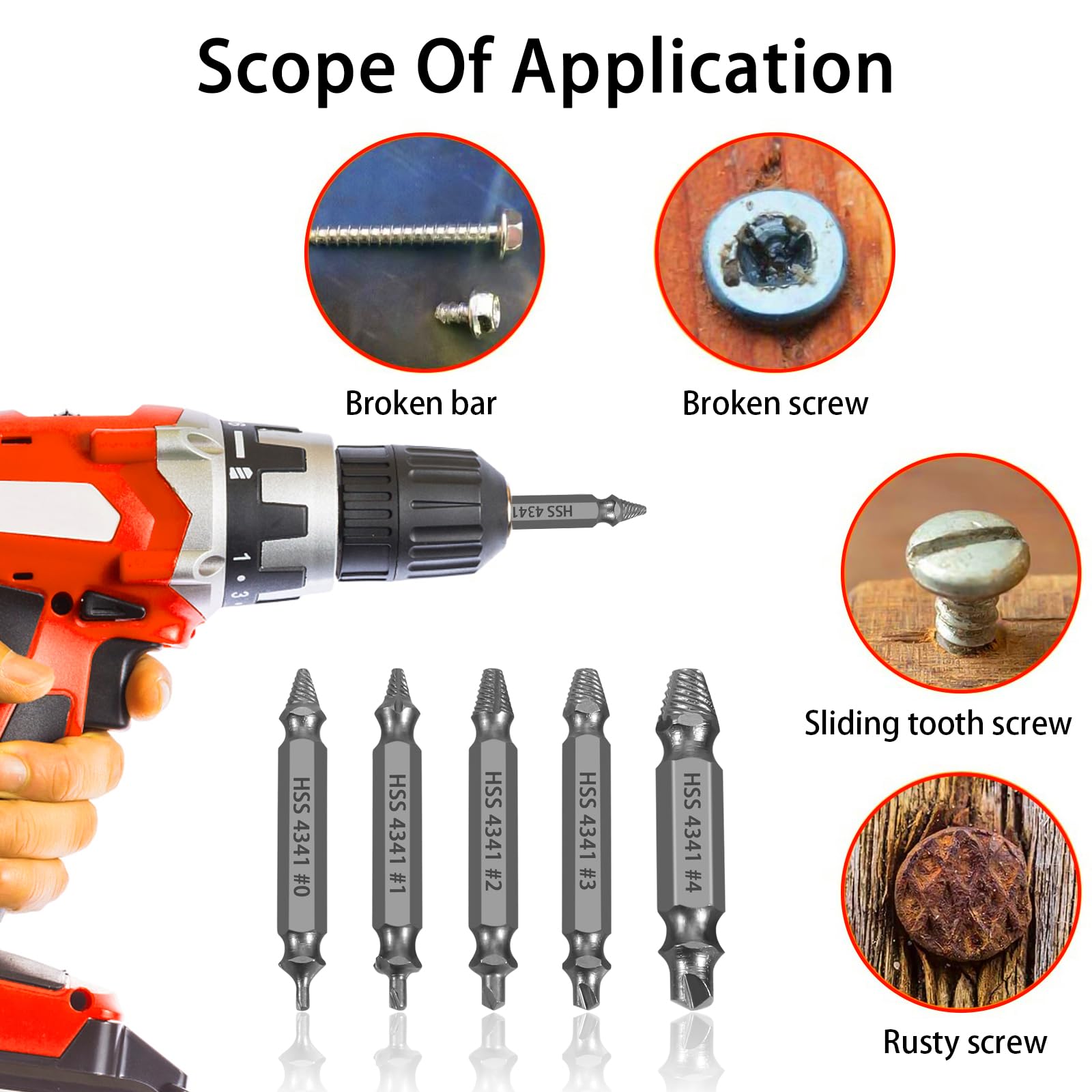 Torkrig HSS Damaged Screw Extractor Set