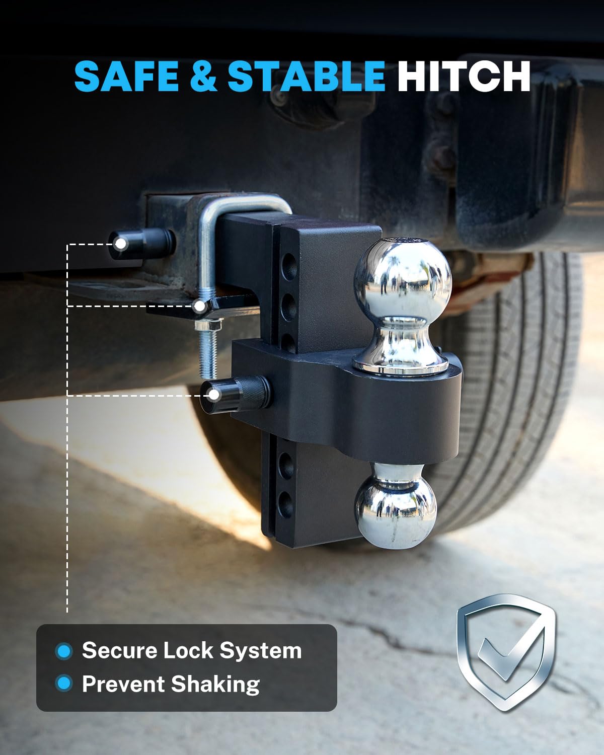 Torkrig 2-in-1 Adjustable Trailer Hitch