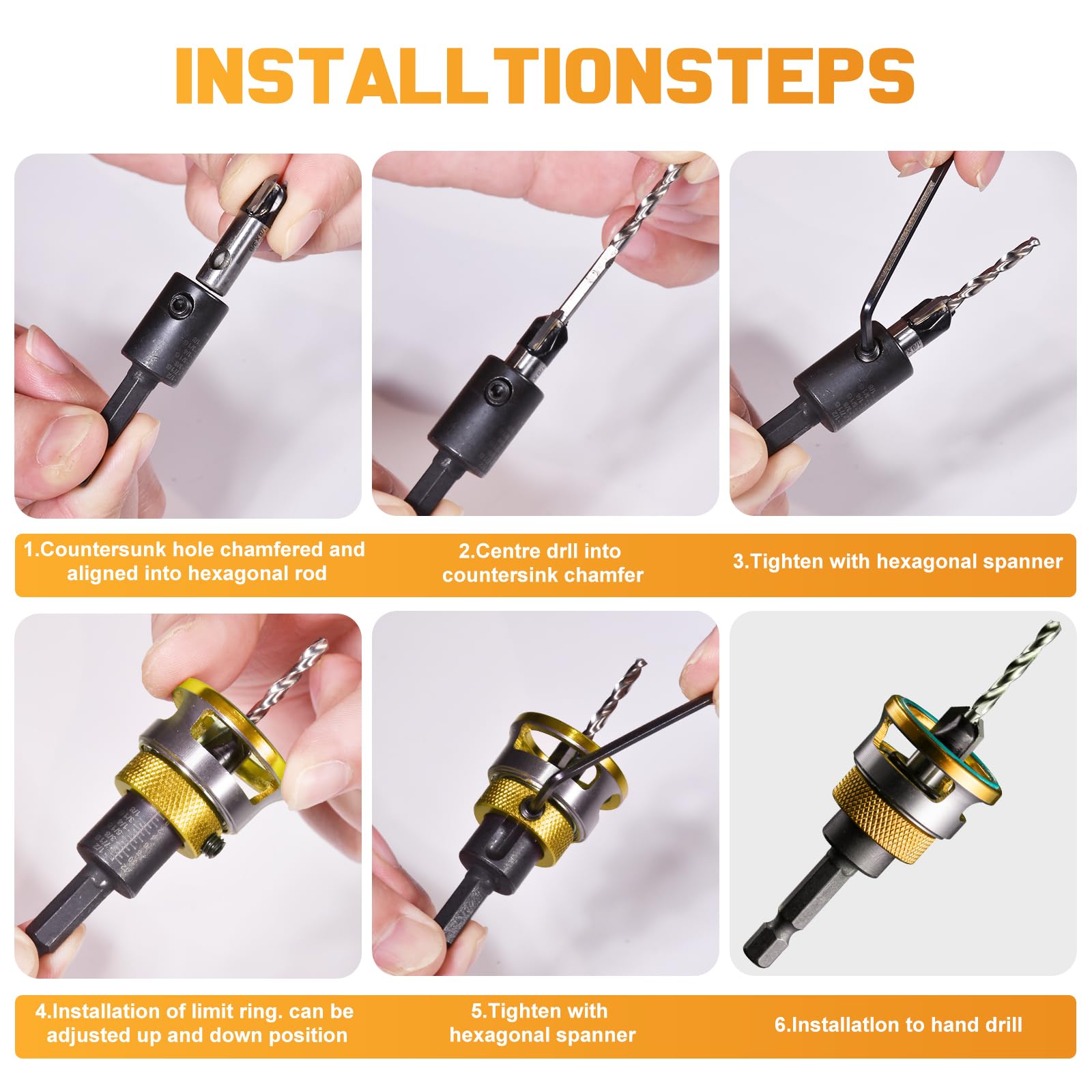 Torkrig Countersink Drill Bit Set for Wood Kit