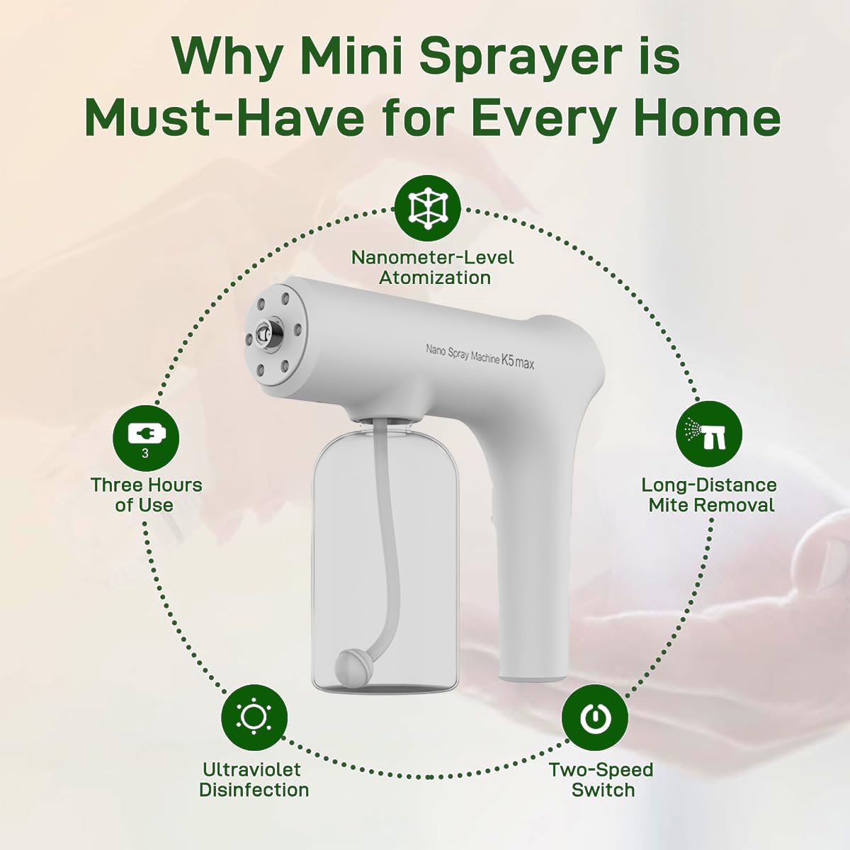 Torkrig Atomizer Sprayer Rechargeable Nano Mist & Barber Spray Gun