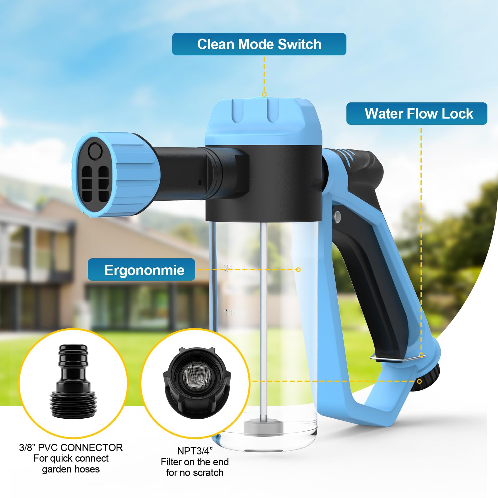Torkrig Car Wash Foam Gun for Garden Hose