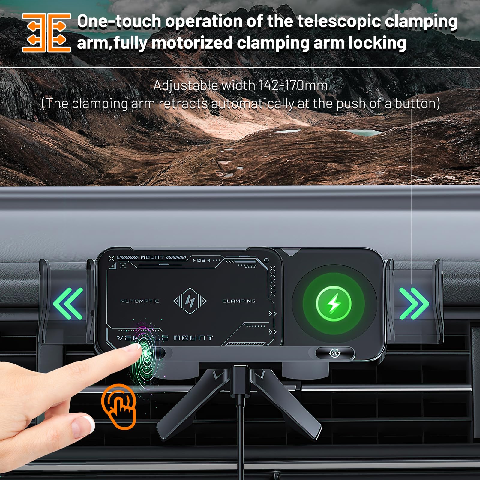 Torkrig 2 in 1 Auto Rotating Car Charger Holder