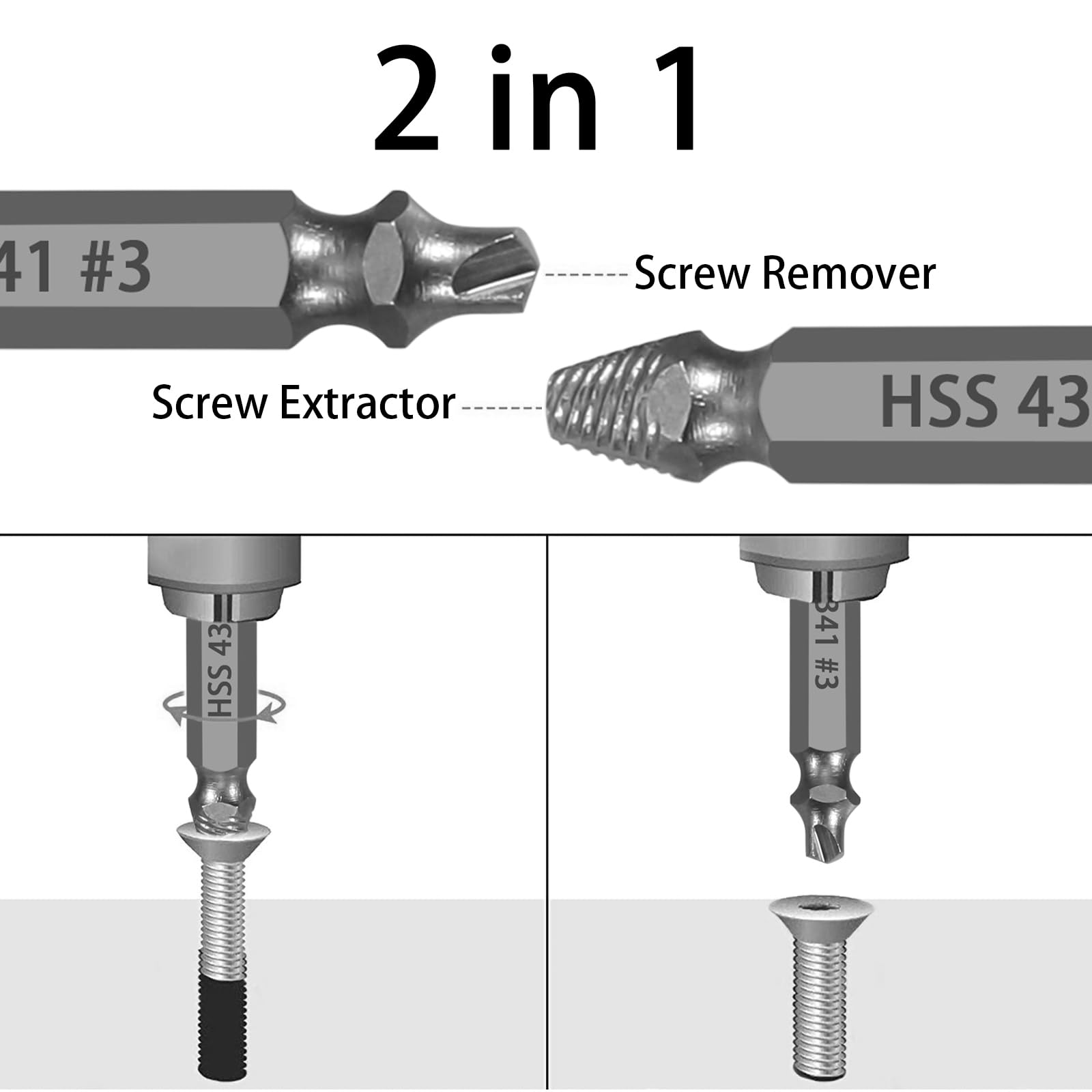 Torkrig HSS Damaged Screw Extractor Set