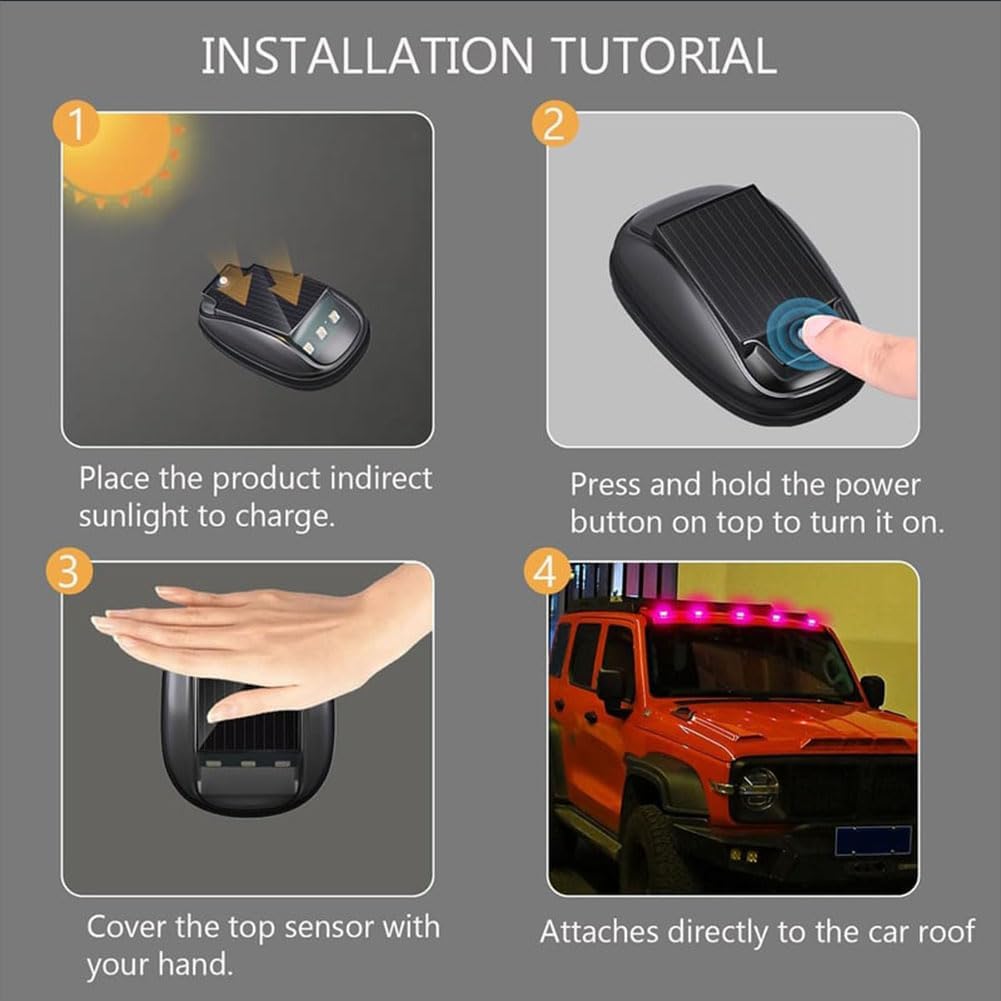 Torkrig Solar Car Roof RGB Strobe Light