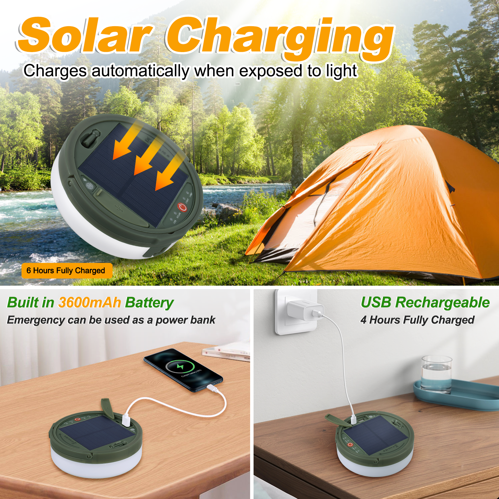 Torkrig Lighting 4 in 1 Solar Camping String Lights